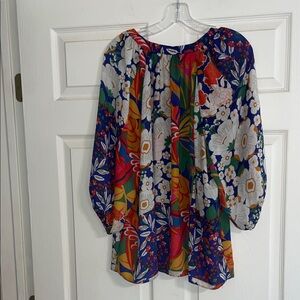 Floral Multi-Color Peasant Blouse - Women Tops